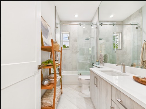 Guest Bath after the renovation at 10th Avenue Estate in Naples, Florida