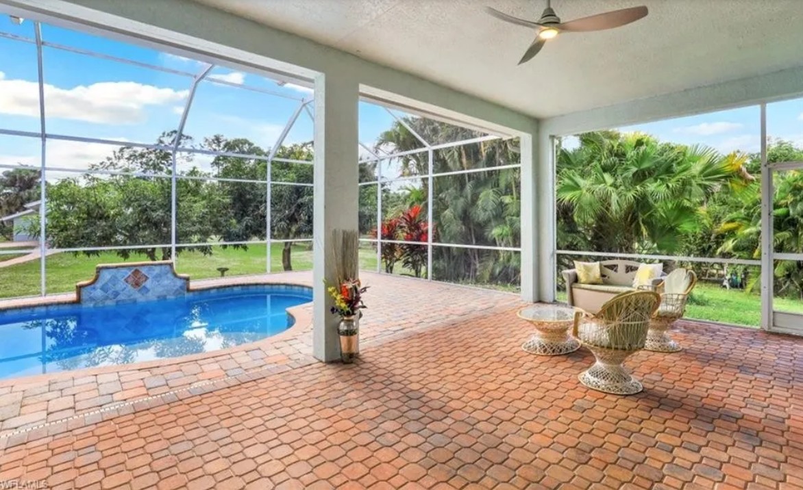 Screened Lanai & Pool before the renovation at 10th Avenue Estate in Naples, Florida
