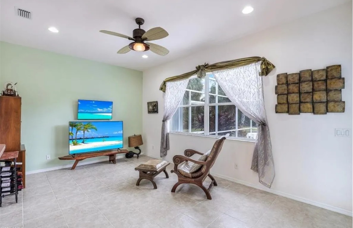 Living Room before the renovation at 10th Avenue Estate in Naples, Florida