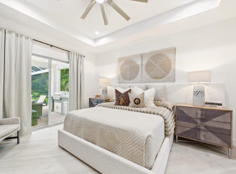 Primary Suite after the renovation at 10th Avenue Estate in Naples, Florida